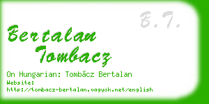 bertalan tombacz business card