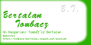 bertalan tombacz business card